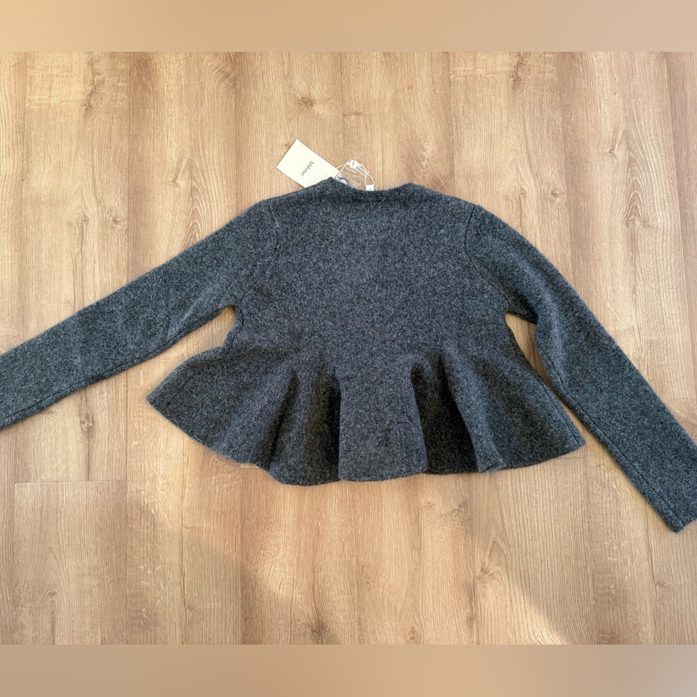 Bohme Charcoal Women's Peplum Cardigan - Picture 5 of 7